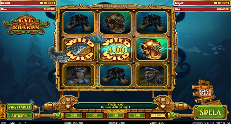 gameplay i eye of kraken med wild