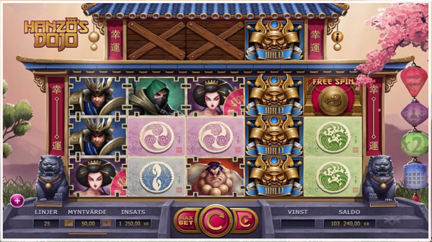 spelupplägg i Hanzos dojo